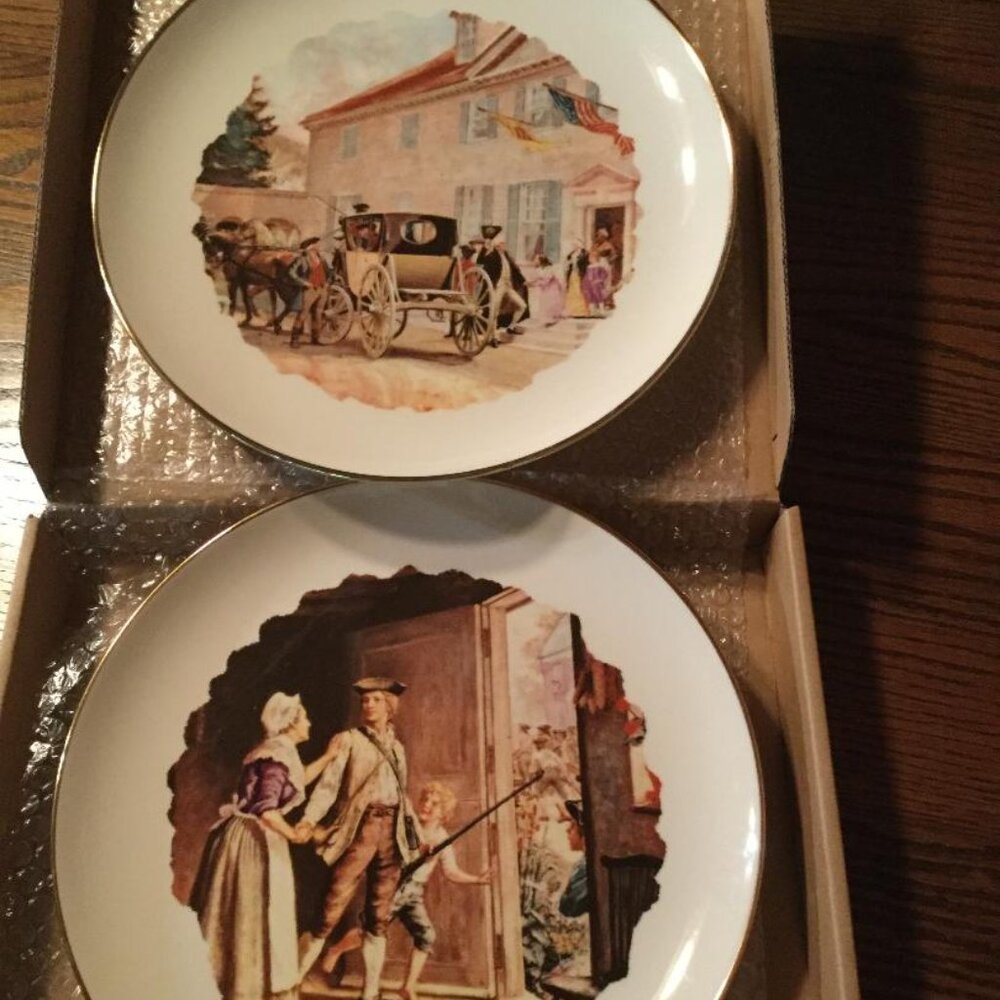Two Sons Of Revolution 11" Collection Plates By John Dunsmore